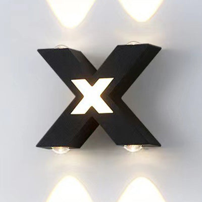 Lámpara de Aplique de Pared LED de Aluminio Impermeable con Geometría de Simplicidad Moderna para Patio Exterior 