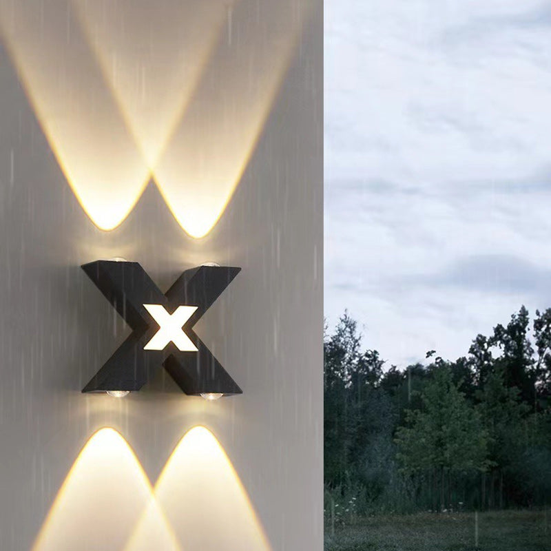 Lámpara de Aplique de Pared LED de Aluminio Impermeable con Geometría de Simplicidad Moderna para Patio Exterior 