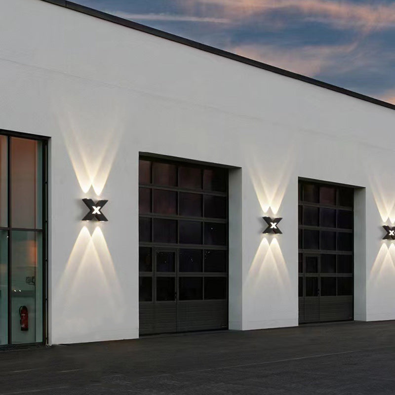 Lámpara de Aplique de Pared LED de Aluminio Impermeable con Geometría de Simplicidad Moderna para Patio Exterior 