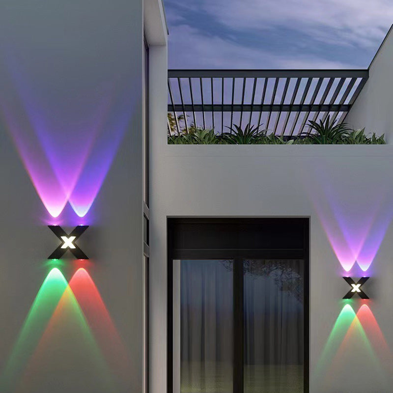 Lámpara de Aplique de Pared LED de Aluminio Impermeable con Geometría de Simplicidad Moderna para Patio Exterior 