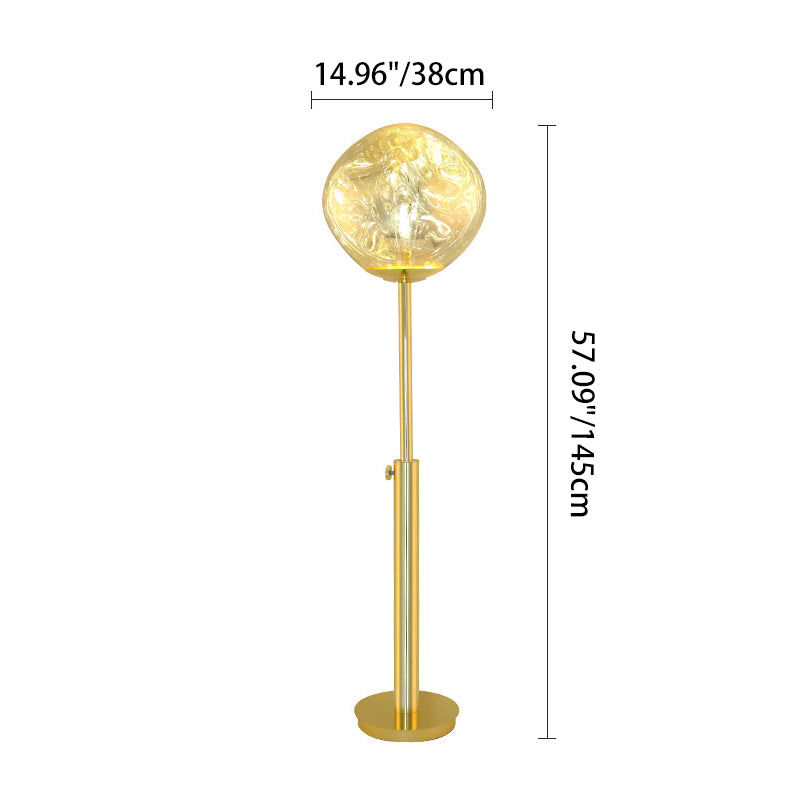 Lampe de sol contemporaine nordique en acrylique PVC à hauteur réglable avec cercle irrégulier en lave pour salon 
