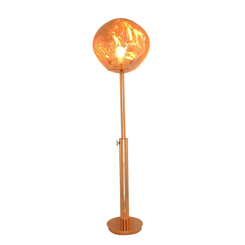 Lampe de sol contemporaine nordique en acrylique PVC à hauteur réglable avec cercle irrégulier en lave pour salon 