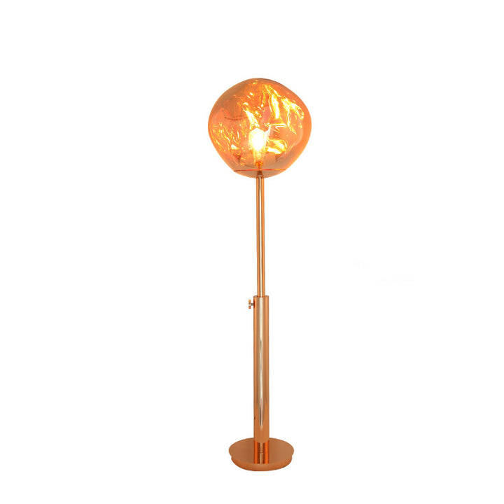 Lampe de sol contemporaine nordique en acrylique PVC à hauteur réglable avec cercle irrégulier en lave pour salon 