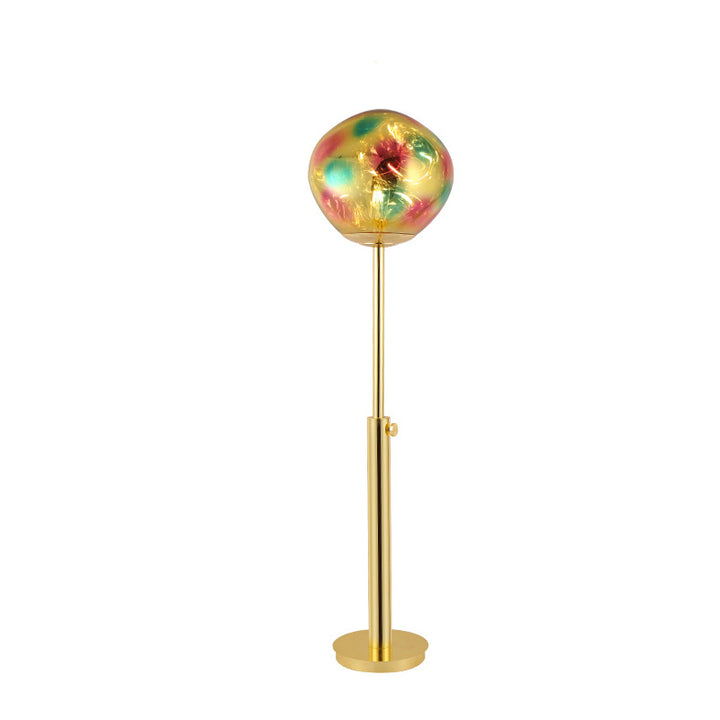 Lampe de sol contemporaine nordique en acrylique PVC à hauteur réglable avec cercle irrégulier en lave pour salon 