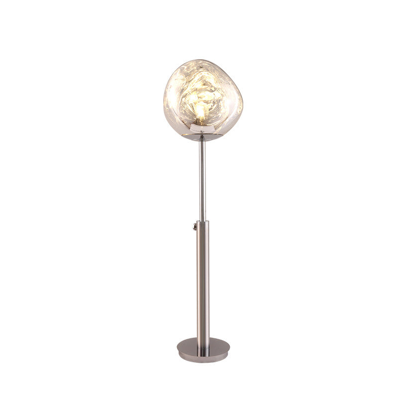 Contemporary Nordic Lava Irregular Circle Adjustable Height Acrylic PVC 1 - Light Standing Floor Lamp For Living Room