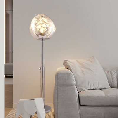 Contemporary Nordic Lava Irregular Circle Adjustable Height Acrylic PVC 1 - Light Standing Floor Lamp For Living Room