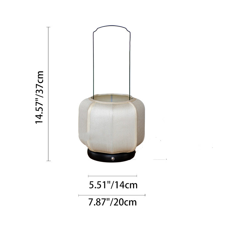 Traditionelle chinesische Eisen-Seidenstoff-Laternenform-LED-Tischlampe für das Schlafzimmer 