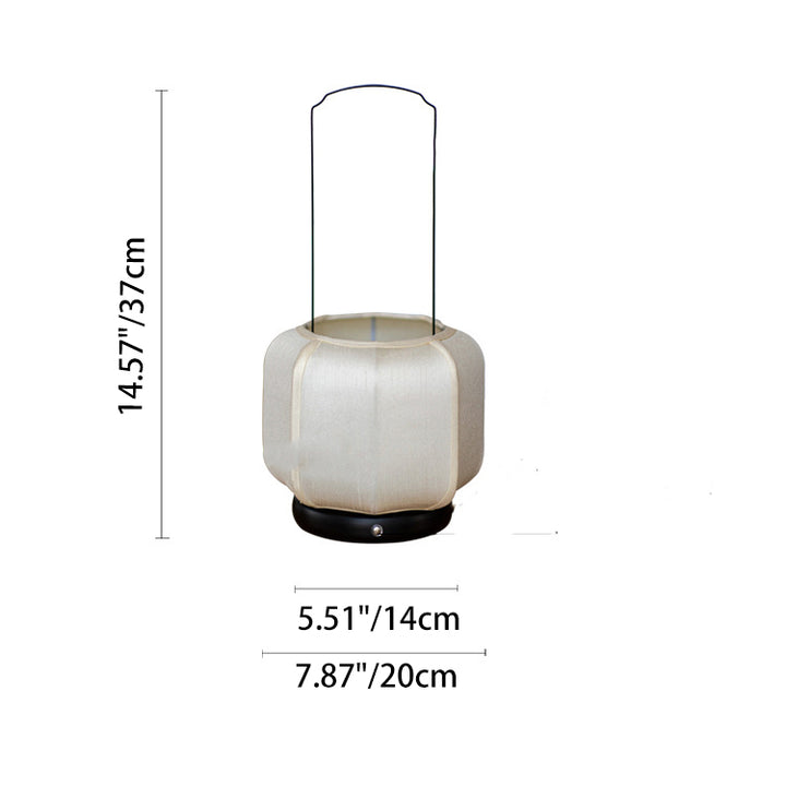 Traditionelle chinesische Eisen-Seidenstoff-Laternenform-LED-Tischlampe für das Schlafzimmer 