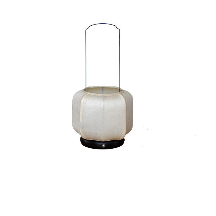 Traditionelle chinesische Eisen-Seidenstoff-Laternenform-LED-Tischlampe für das Schlafzimmer 