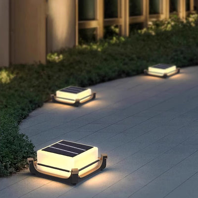 Lumière extérieure LED solaire en acier inoxydable étanche minimaliste moderne pour jardin 