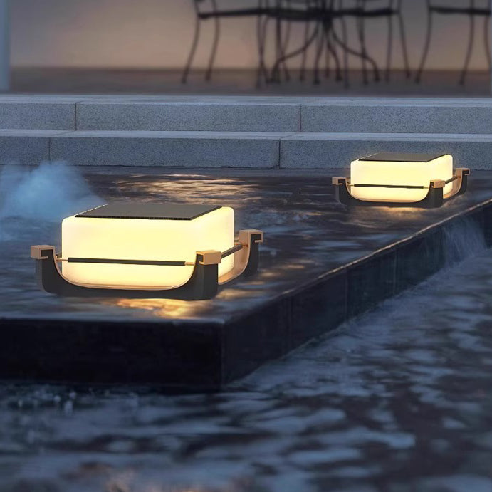 Lumière extérieure LED solaire en acier inoxydable étanche minimaliste moderne pour jardin 