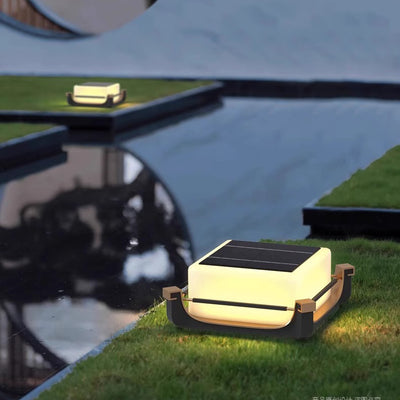 Lumière extérieure LED solaire en acier inoxydable étanche minimaliste moderne pour jardin 