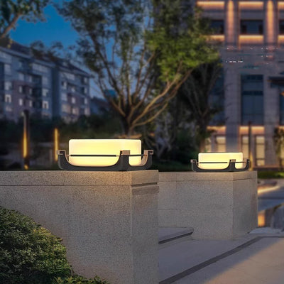 Lumière extérieure LED solaire en acier inoxydable étanche minimaliste moderne pour jardin 