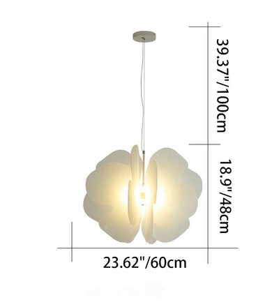 Suspension moderne nordique en fer et acrylique avec un papillon à 1 lumière pour salon 