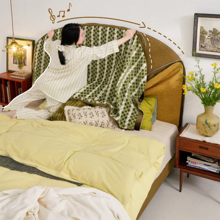 Abnehmbare Bezüge Buchenholz Bettgestell - Retro Anpassbar &amp; Umweltfreundliches Bett 