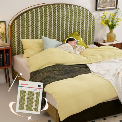 Removable Covers Beech Wood Bed Frame - Retro Customizable & Eco-Friendly Bed