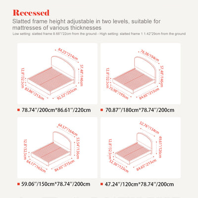 Removable Covers Beech Wood Bed Frame - Retro Customizable & Eco-Friendly Bed