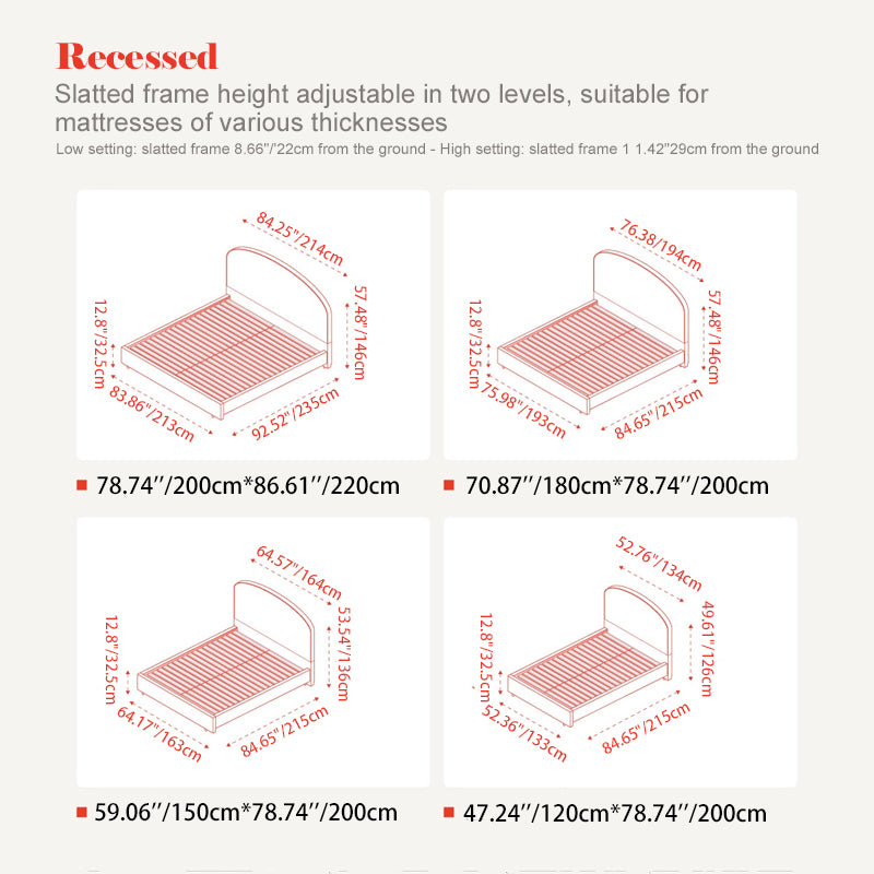 Removable Covers Beech Wood Bed Frame - Retro Customizable & Eco-Friendly Bed