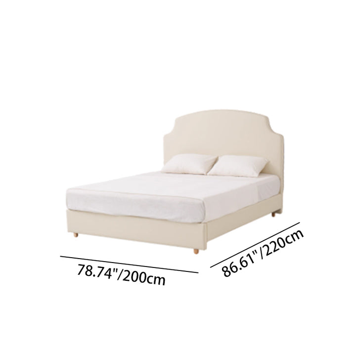 Sustainable Microfiber Leather Curved Canopy Bed Frame - French Design Detachable Fabric Cover Customizable And Elegant For Your Bedroom