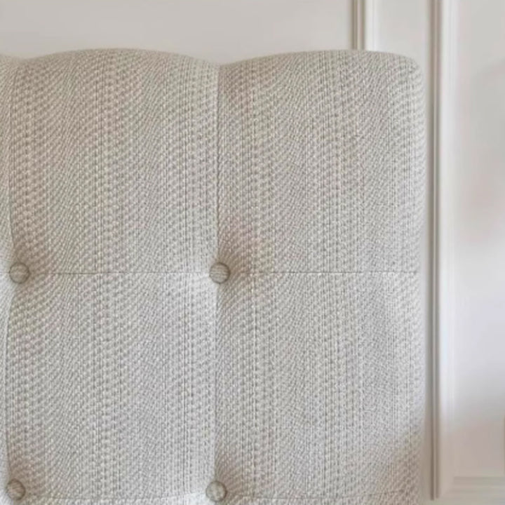 Modern Cream Soft Upholstered Headboard Fabric Bed Frame - Minimalist Elegant Clean Edges Bed For Your Bedroom