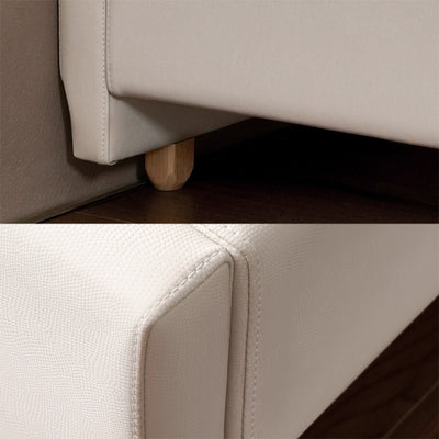 White Vertical Channel Tufted Headboard Bed Frame - French-Style Soft Upholstery & Clean Edge Bed For Your Bedroom