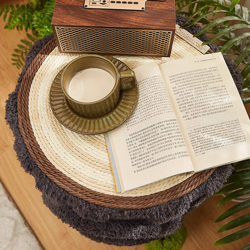 Contemporary Creative Round Medium-Density Fiberboard Velvet Fabric Sisal 1/2-Condo 1-Perch Cat Tree For Bedroom