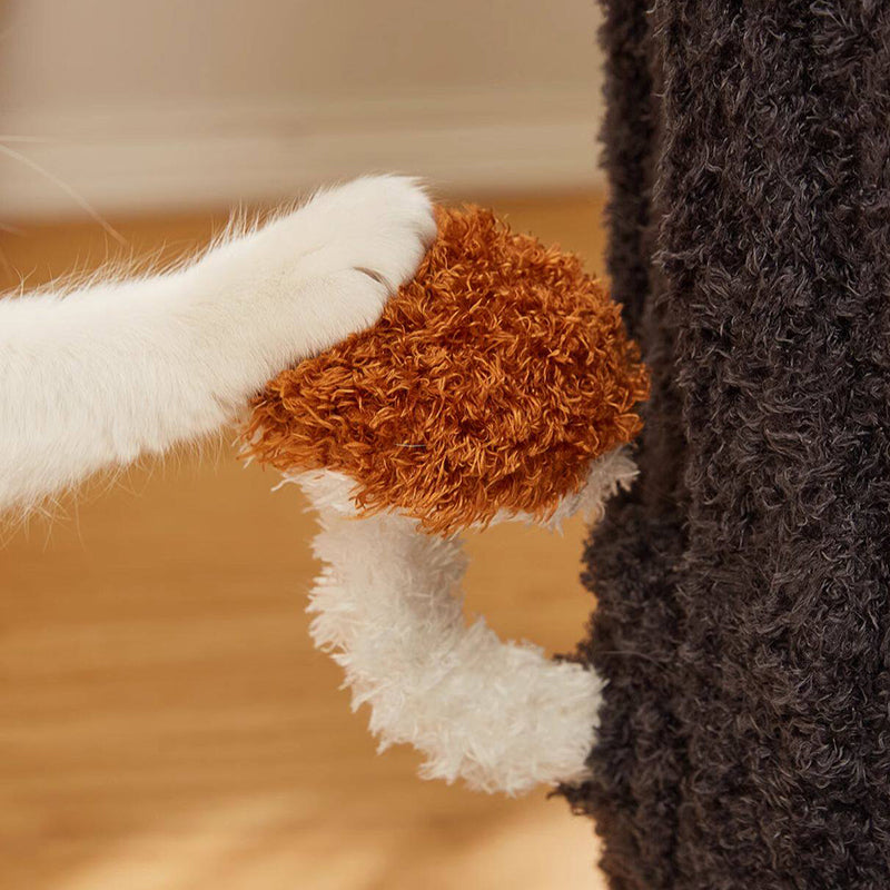 Contemporary Creative Round Medium-Density Fiberboard Velvet Fabric Sisal 1/2-Condo 1-Perch Cat Tree For Bedroom