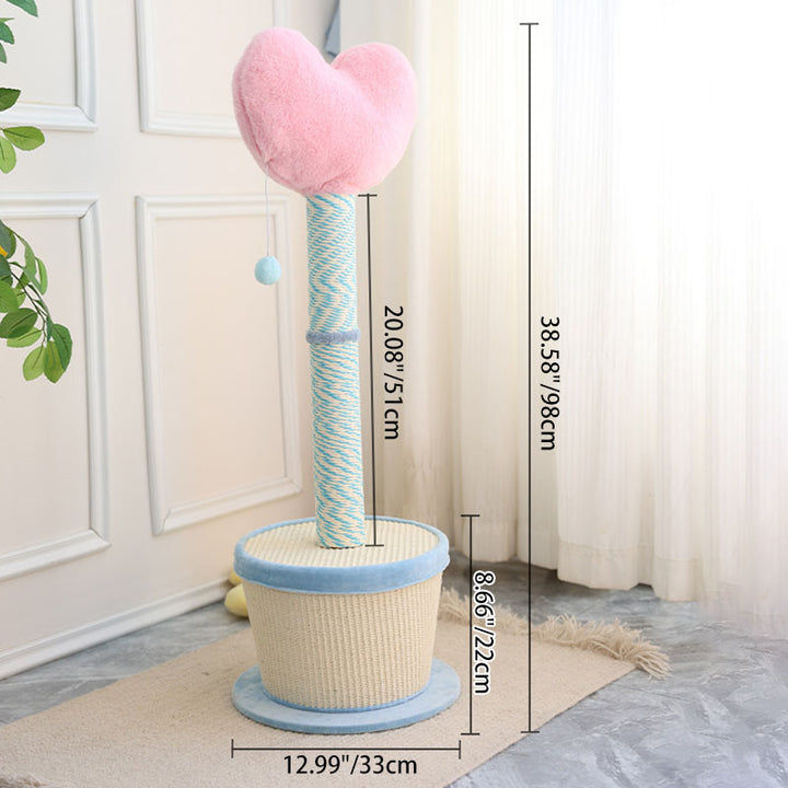 Contemporary Creative Round Medium-Density Fiberboard Sisal Velvet Fabric Paper Tube Cat Scratching Post For Living Room