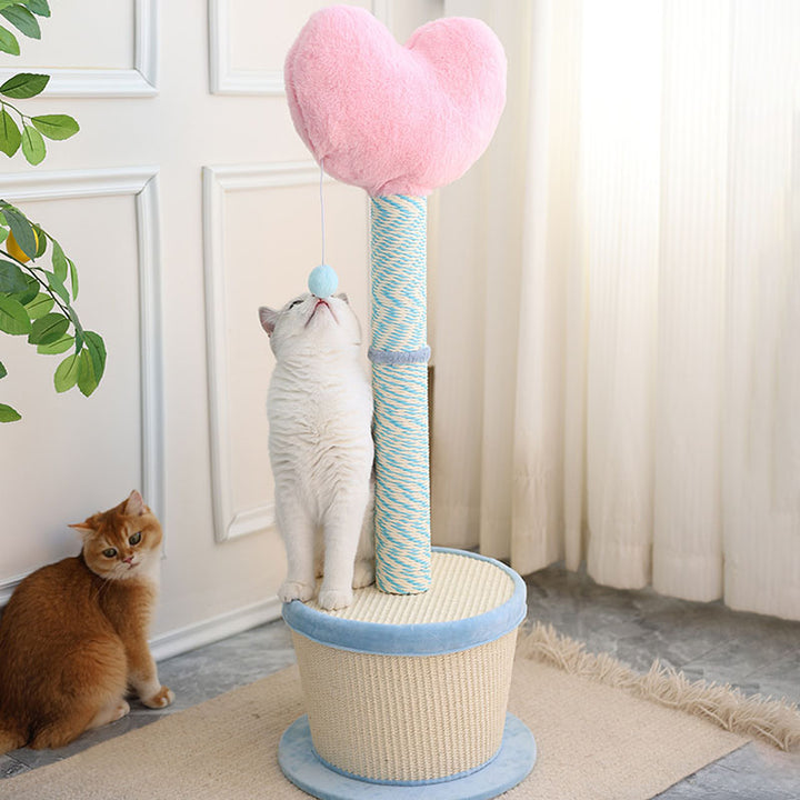 Contemporary Creative Round Medium-Density Fiberboard Sisal Velvet Fabric Paper Tube Cat Scratching Post For Living Room