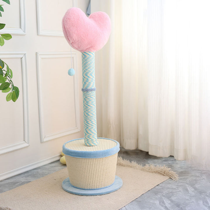 Contemporary Creative Round Medium-Density Fiberboard Sisal Velvet Fabric Paper Tube Cat Scratching Post For Living Room