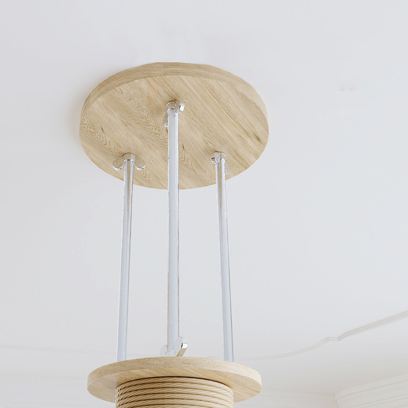 Contemporary Creative Round Plywood Hemp Rope 4-Perch 2-Condo Cat Tree For Living Room