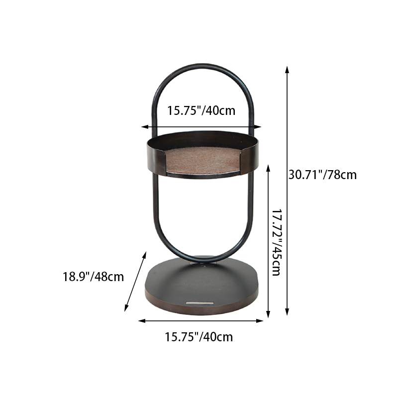 Contemporary Creative Round Pine Wood Medium-Density Fiberboard Iron 1-Perch Multi-Functional Cat Tree For Living Room