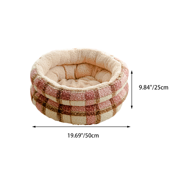 Cama cerrada redonda de tela de algodón estilo escandinavo contemporáneo para gato, ideal para dormitorio 
