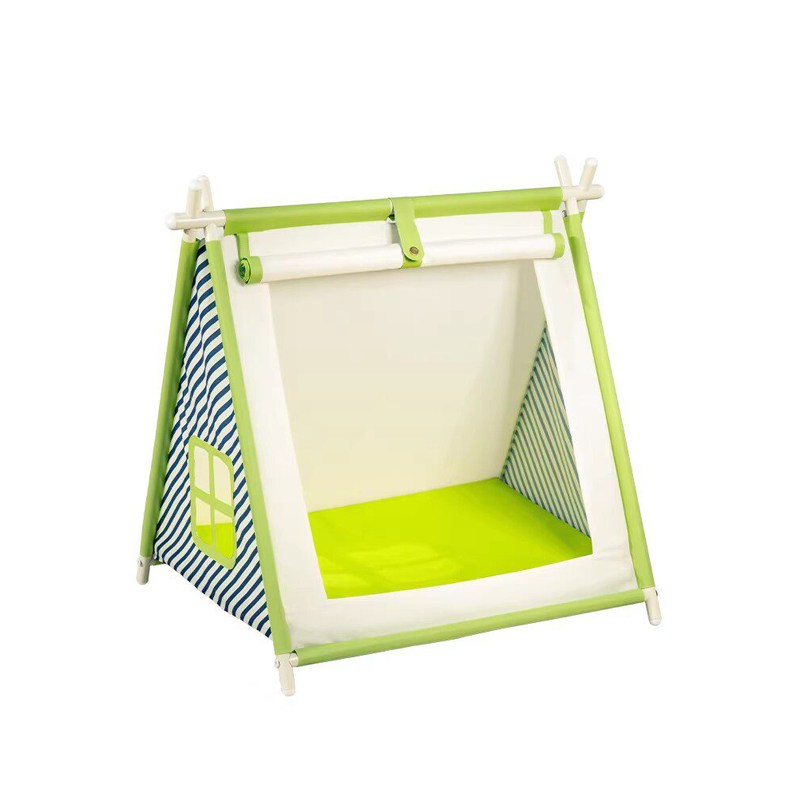 Contemporary Creative Triangular Oxford Fabric Steel Pipe Semi-Enclosed Tent Cat Bed For Bedroom