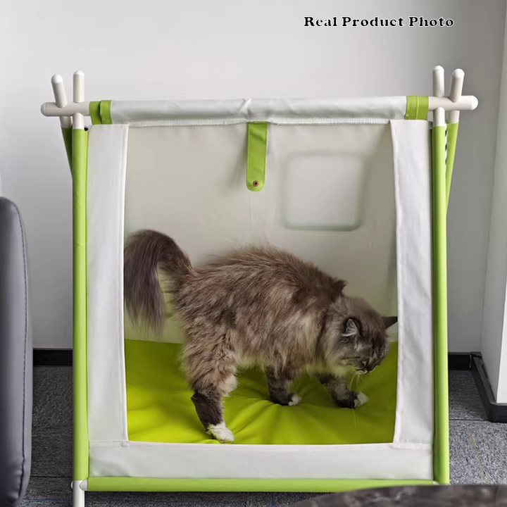 Contemporary Creative Triangular Oxford Fabric Steel Pipe Semi-Enclosed Tent Cat Bed For Bedroom