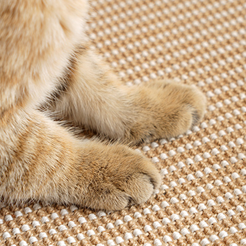 Zeitgenössisches skandinavisches ovales doppelstöckiges Katzenbett aus mitteldichter Faserplatte, Filz und Sisal für das Schlafzimmer 