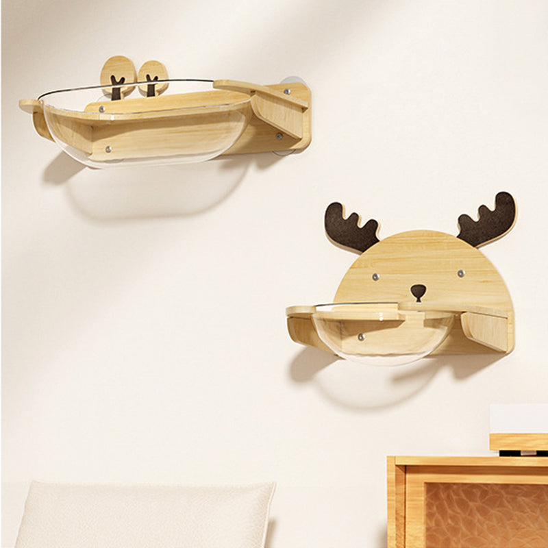 Contemporary Creative Round Rubberwood Felt Sisal Cat Tree For Bedroom