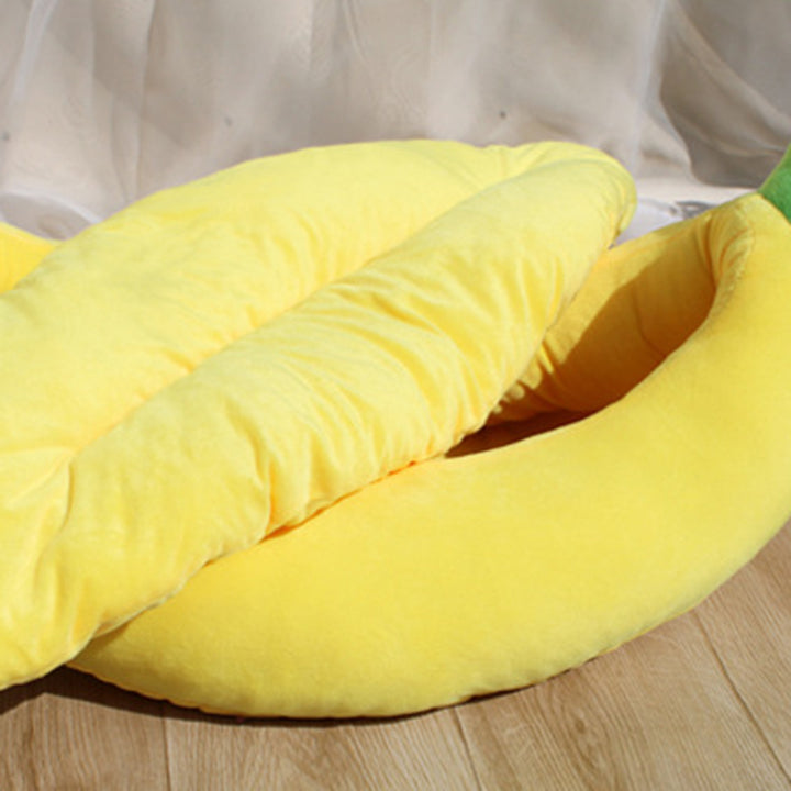Contemporary Creative Banana/Carrot-Shaped Fabric Cotton Cat Bed With Small Pillow For Bedroom