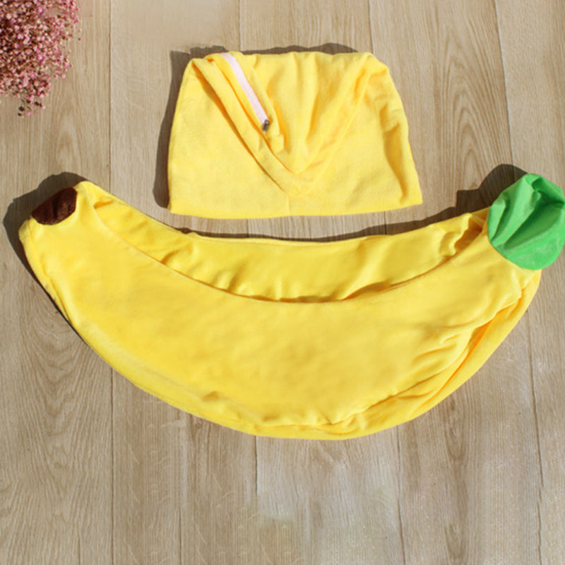 Contemporary Creative Banana/Carrot-Shaped Fabric Cotton Cat Bed With Small Pillow For Bedroom