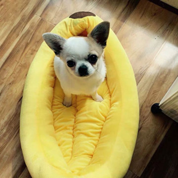 Contemporary Creative Banana/Carrot-Shaped Fabric Cotton Cat Bed With Small Pillow For Bedroom