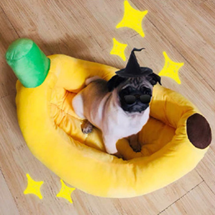 Contemporary Creative Banana/Carrot-Shaped Fabric Cotton Cat Bed With Small Pillow For Bedroom