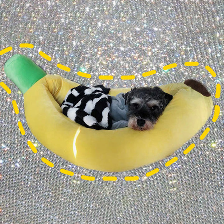 Contemporary Creative Banana/Carrot-Shaped Fabric Cotton Cat Bed With Small Pillow For Bedroom