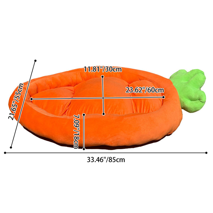 Contemporary Creative Banana/Carrot-Shaped Fabric Cotton Cat Bed With Small Pillow For Bedroom