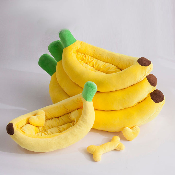 Contemporary Creative Banana/Carrot-Shaped Fabric Cotton Cat Bed With Small Pillow For Bedroom