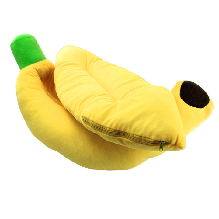 Contemporary Creative Banana/Carrot-Shaped Fabric Cotton Cat Bed With Small Pillow For Bedroom