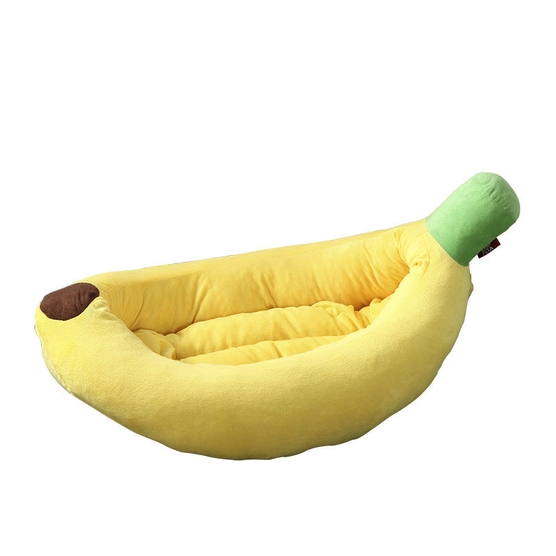 Contemporary Creative Banana/Carrot-Shaped Fabric Cotton Cat Bed With Small Pillow For Bedroom