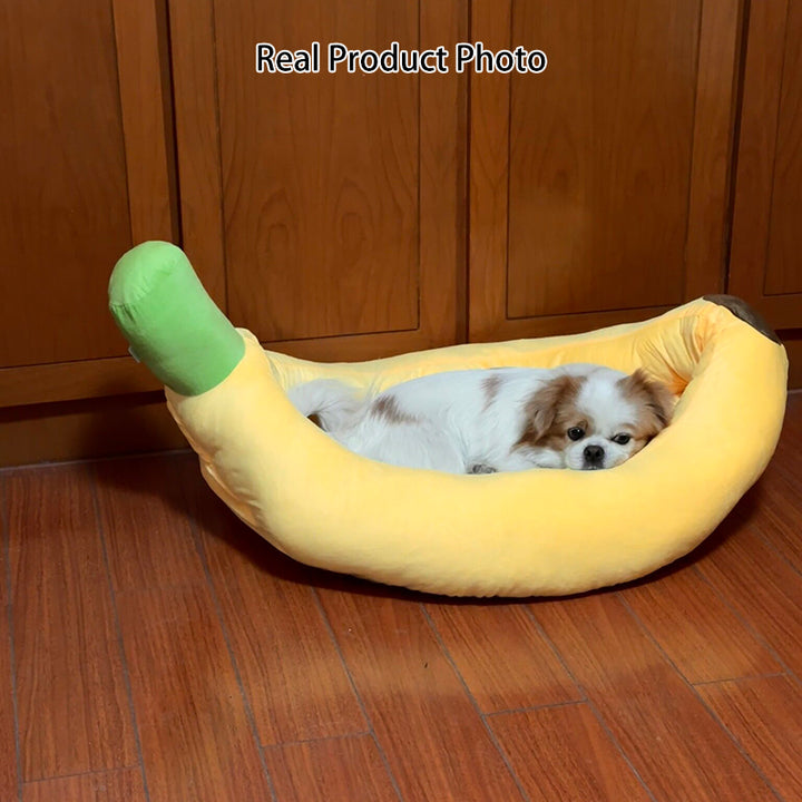 Contemporary Creative Banana/Carrot-Shaped Fabric Cotton Cat Bed With Small Pillow For Bedroom