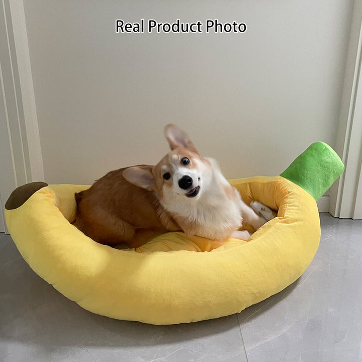 Contemporary Creative Banana/Carrot-Shaped Fabric Cotton Cat Bed With Small Pillow For Bedroom