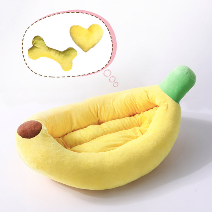 Contemporary Creative Banana/Carrot-Shaped Fabric Cotton Cat Bed With Small Pillow For Bedroom