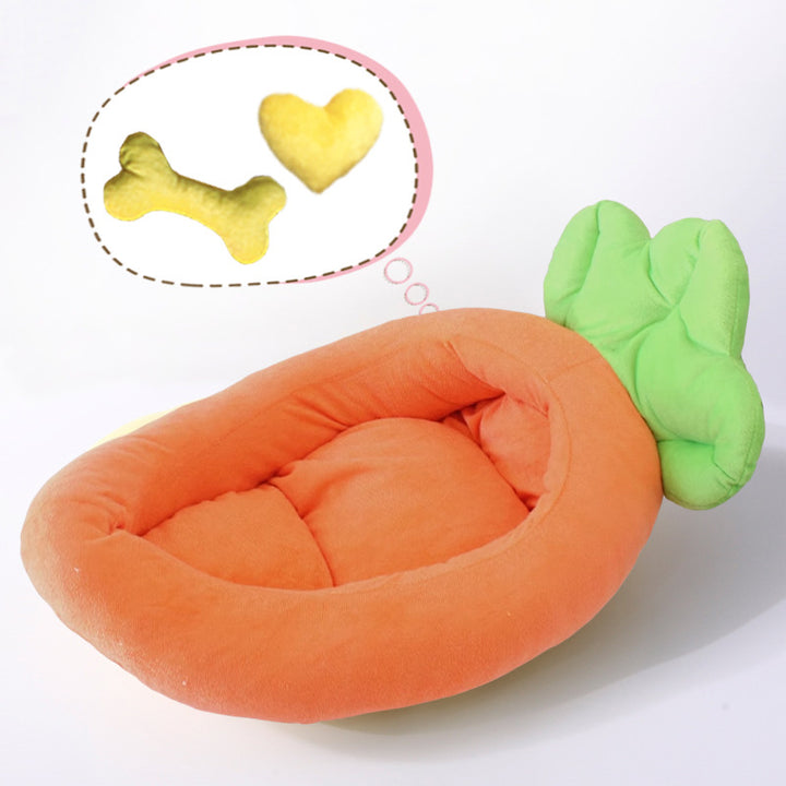 Contemporary Creative Banana/Carrot-Shaped Fabric Cotton Cat Bed With Small Pillow For Bedroom